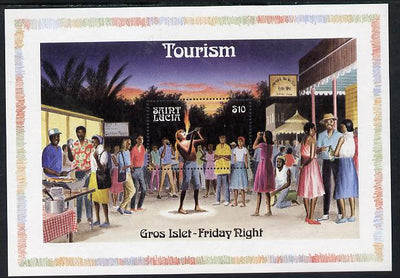 St Lucia 1986 Tourism (Fire-Eating) m/sheet (SG MS 918) unmounted mint