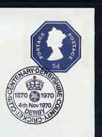 Postmark - Great Britain 1970 card bearing illustrated cancellation for Centenary of Derbyshire County Cricket Club