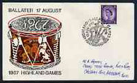Postmark - Great Britain 1967 cover bearing illustrated cancellation for Ballater Highland Games