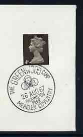Postmark - Great Britain 1967 cover bearing illustrated cancellation for the Greenwood Camp