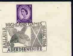 Postmark - Great Britain 1966 cover bearing illustrated cancellation for Ballater Highland Games, Aberdeenshire
