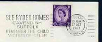 Postmark - Great Britain 1967 cover bearing slogan cancellation for Sue Ryder Homes - Remember the Child Victims of Hitler