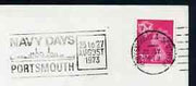 Postmark - Great Britain 1973 cover bearing illustrated slogan cancellation for Navy Days at Portsmouth