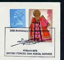 Postmark - Great Britain 1973 cover bearing illustrated cancellation for 30th Anniversary of First Naval Firefly (BFPS)
