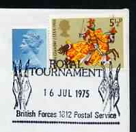 Postmark - Great Britain 1975 cover bearing illustrated cancellation for Royal Tournament (BFPS)