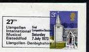 Postmark - Great Britain 1973 cover bearing special cancellation for 27th Llangollen International Musical Eisteddfod