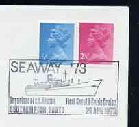 Postmark - Great Britain 1973 cover bearing illustrated cancellation for Seaway '73, Scout & Guide Cruise on SS Nevasa