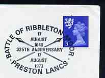 Postmark - Great Britain 1973 cover bearing illustrated cancellation for Battle of Ribbleton Moor