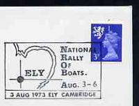 Postmark - Great Britain 1973 cover bearing illustrated cancellation for National Rally of Boats, Ely