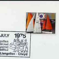 Postmark - Great Britain 1975 cover bearing illustrated cancellation for Llangollen International Musical Eisteddfod