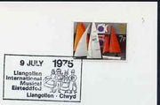 Postmark - Great Britain 1975 cover bearing illustrated cancellation for Llangollen International Musical Eisteddfod