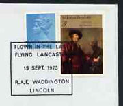 Postmark - Great Britain 1973 cover bearing special cancellation flown in the last Flying Lancaster, RAF Waddington