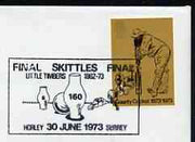 Postmark - Great Britain 1973 cover bearing illustrated cancellation for Horley Skittles Final