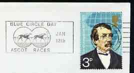 Postmark - Great Britain 1973 cover bearing illustrated slogan cancellation for Ascot Races (Blue Circle Day)