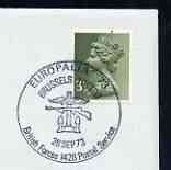 Postmark - Great Britain 1973 cover bearing illustrated cancellation for Europalia '73 Brussels Tattoo (BFPS)