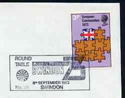 Postmark - Great Britain 1973 cover bearing illustrated cancellation for Swindon '73 Round Table