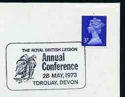 Postmark - Great Britain 1973 cover bearing illustrated cancellation for Royal British Legion Conference (Torquay)