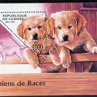 Guinea - Conakry 1997 Dogs miniature sheet containing triangular 1000f value cto used