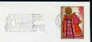 Postmark - Great Britain 1973 cover bearing illustrated slogan cancellation for Isle of Man Railway Centenary