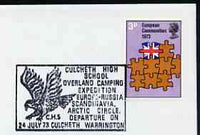 Postmark - Great Britain 1973 cover bearing illustrated cancellation for Culcheth High School Camping Expedition (showing an Eagle)