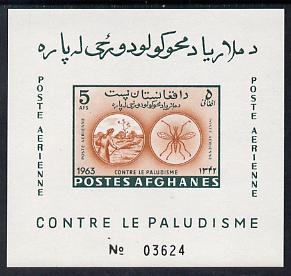Afghanistan 1964 Anti Malaria imperf m/sheet (5 Afs value) unmounted mint Mi BL 57B