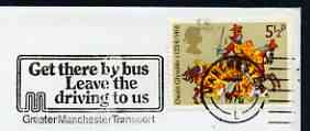 Postmark - Great Britain 1975 cover bearing illustrated slogan cancellation for 'Get there by Bus, Leave the driving to us' Manchester