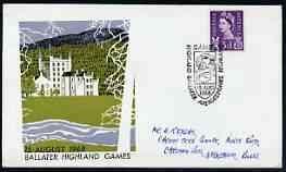 Postmark - Great Britain 1968 cover bearing illustrated cancellation for Ballater Highland Games