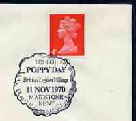 Postmark - Great Britain 1970 cover bearing illustrated cancellation for British Legion Village Poppy Day (Maidstone)