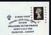 Postmark - Great Britain 1969 cover bearing illustrated bi-lingual cancellation for Welcome to the Prince, Cardiff