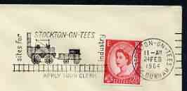 Postmark - Great Britain 1964 cover bearing illustrated slogan cancellation for Sites for Stockton on Tees (showing early Loco)