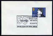Postmark - Great Britain 1972 cover bearing illustrated cancellation for 50th Anniversary of Kings Cup Air Race (BFPS)