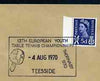 Postmark - Great Britain 1970 cover bearing illustrated cancellation for 13th European Youth Table Tennis Championship (Teeside)