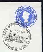 Postmark - Great Britain 1968 cover bearing illustrated cancellation for MRLE Centenary Celebrations (St Albans) showing early Loco