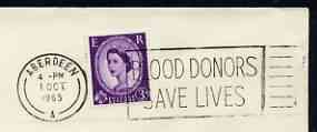Postmark - Great Britain 1965 cover bearing slogan cancellation for Blood Donors Save Lives (Aberdeen)