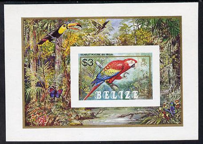 Belize 1984 Scarlet Macaw imperf $3 m/sheet unmounted mint SG MS 810