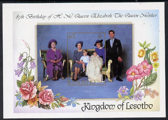 Lesotho 1985 Life & Times of HM Queen Mother 85th Birthday unmounted mint imperf m/sheet (SG MS 639)