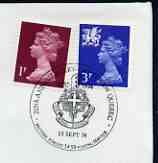 Postmark - Great Britain 1974 card bearing illustrated cancellation for 215th Anniversary of Capture of Quebec (BFPS)