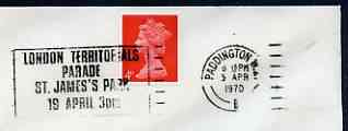 Postmark - Great Britain 1970 cover bearing slogan cancellation for London Territorials Parade, St James's Park