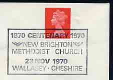 Postmark - Great Britain 1970 cover bearing special cancellation for Centenary of New Brighton Methodist Church