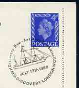 Postmark - Great Britain 1968 cover bearing illustrated cancellation for HMS Discovery Row Antarctic Exhibition