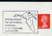 Postmark - Great Britain 1969 cover bearing illustrated cancellation for Official Opening of Youth Hostel, Slimbridge (illustrated with a Swan)