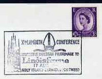 Postmark - Great Britain 1968 cover bearing illustrated cancellation for 10th Lambeth conference, Pilgrimage to Lindisfarne