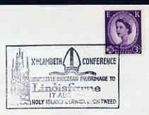 Postmark - Great Britain 1968 cover bearing illustrated cancellation for 10th Lambeth conference, Pilgrimage to Lindisfarne
