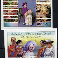 Belize 1985 Life & Times of HM Queen Mother $2 & $5 unmounted mint imperf m/sheets (SG MS 831)