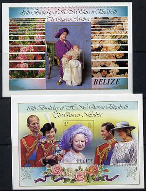 Belize 1985 Life & Times of HM Queen Mother $2 & $5 unmounted mint imperf m/sheets (SG MS 831)