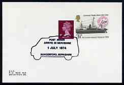 Postmark - Great Britain 1974 cover bearing special illustrated cancellation 'Post Buses arrive in Berkshire'