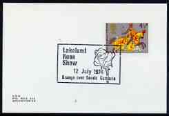 Postmark - Great Britain 1974 card bearing illustrated cancellation for the 'Lakeland Rose Show'