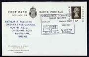 Postmark - Great Britain 1969 card bearing special cancellation for 51st Philatelic Congress of Great Britain, Bristol (showing Railway TPO)