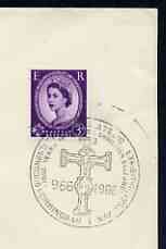 Postmark - Great Britain 1966 cover bearing illustrated slogan cancellation for 1,000 Years of Polish Christian Culture (Philatelic Exhibition, Birmingham)