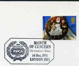 Postmark - Great Britain 1974 card bearing special cancellation for RSPCA, March of Concern